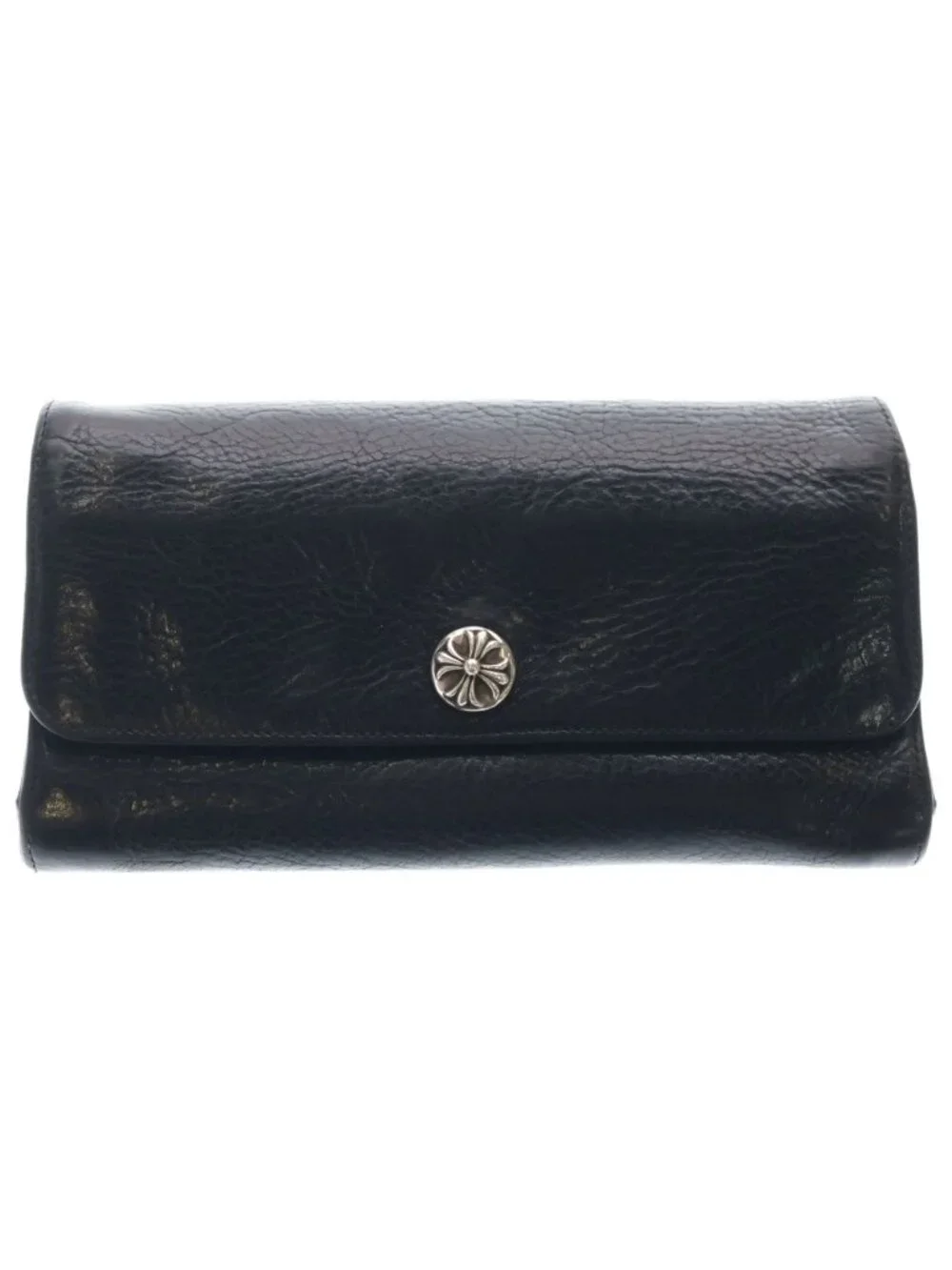 Chrome Hearts Judy Cross Ball Button Leather Wallet Black